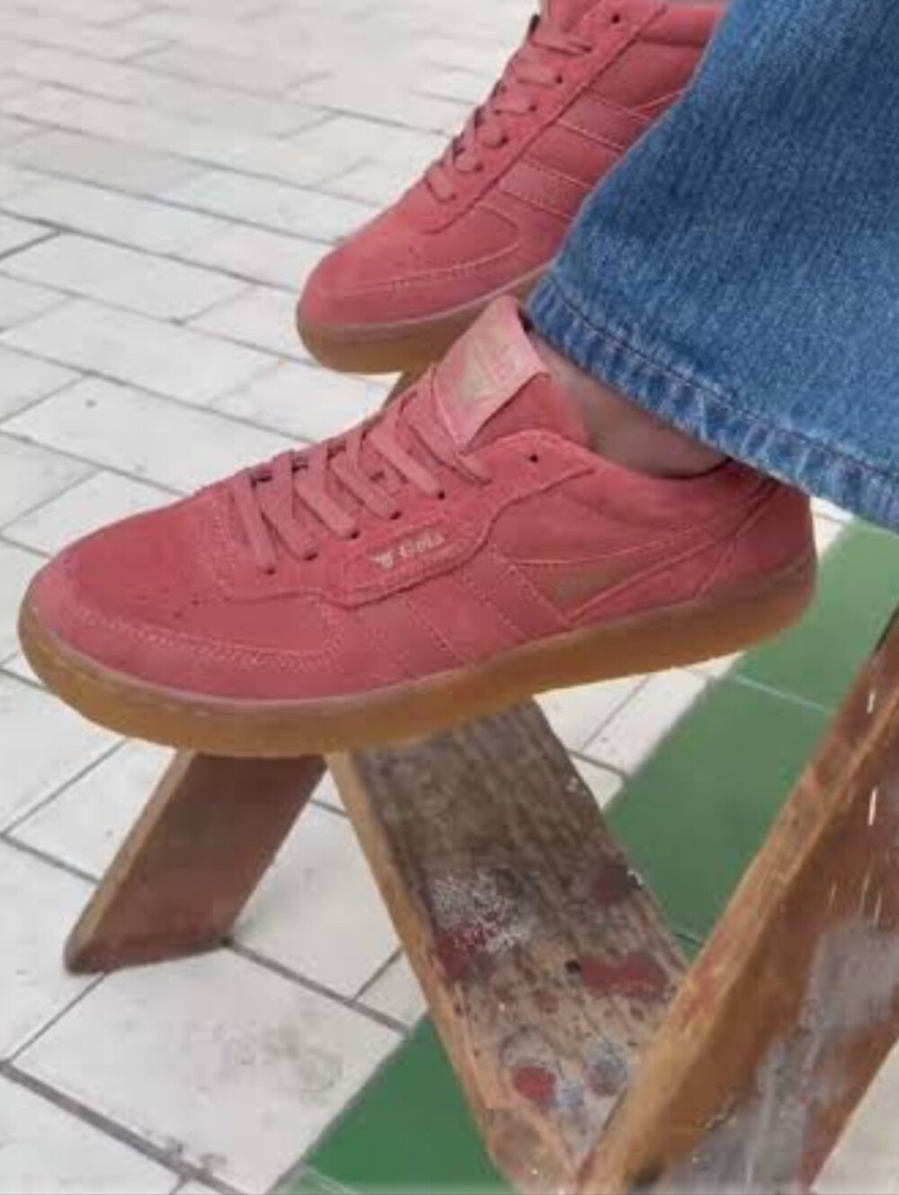 Gola Hawk Suede 86 Sneakers with Gum Sole In Rust Gum Colorway